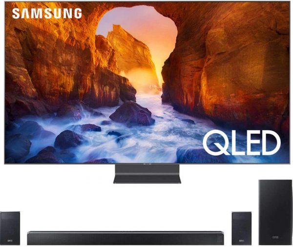 Samsung QN82Q90RA 82" Q90 QLED Smart 4K UHD TV (2019 Model) Bundle with HWQ90R 510W 7.1.4-Channel Soundbar w/Wireless Subwoofer