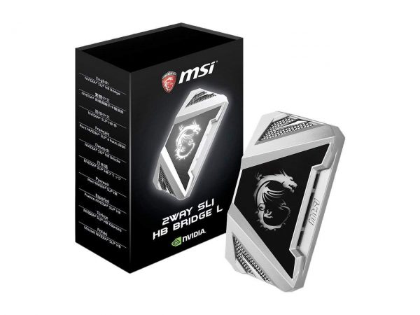 MSI 2WAY SLI HB BRIDGE L SILVER GAMING 5K Video 80mm 2 Way SLI Bridge for GTX 1080 1070 Series Graphics Card