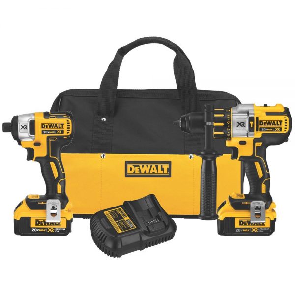 DEWALT DCK296M2 20V XR Lithium Ion Brushless Premium Hammerdrill and Impact Driver Combo Kit